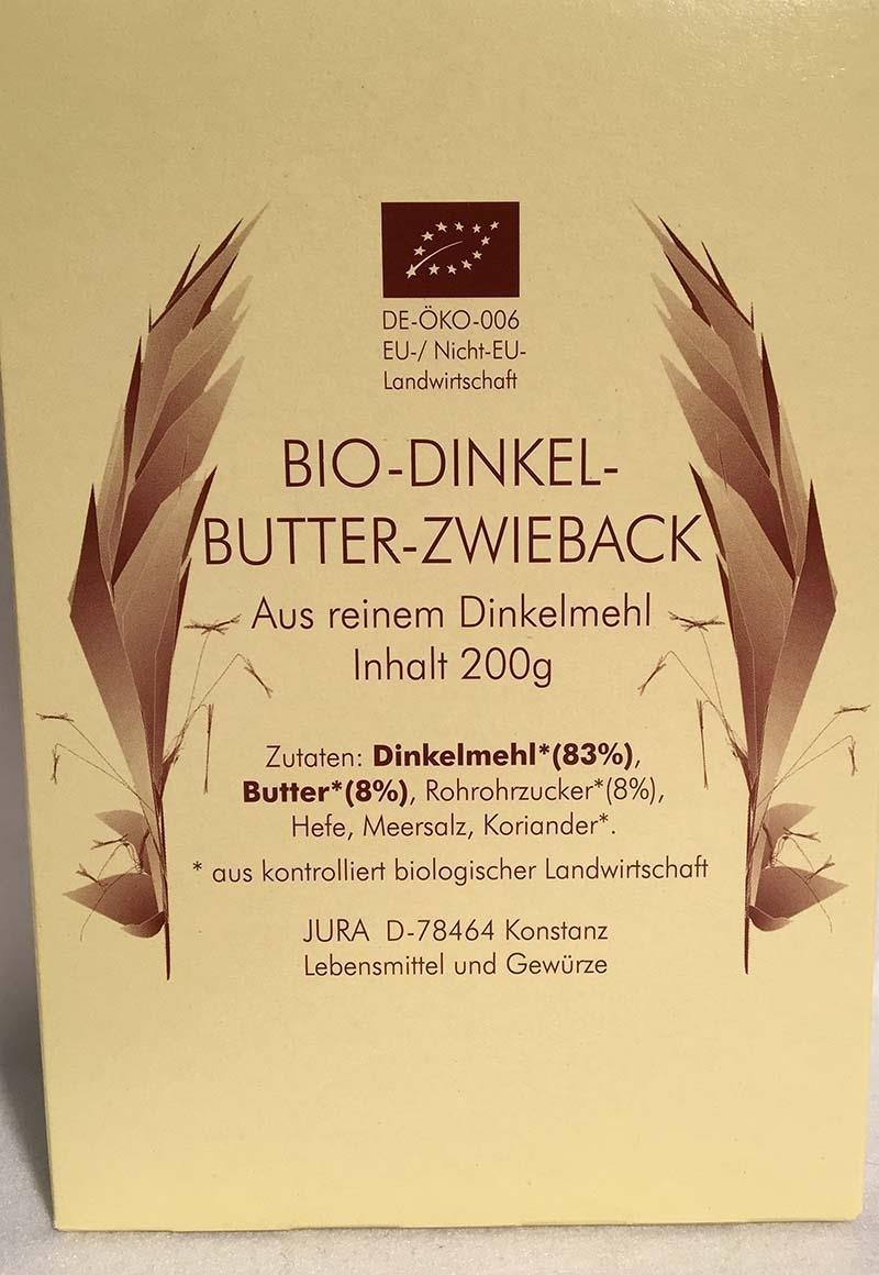 Bio-Dinkelbutterzwieback, DE-ÖKO-006 - JURA Naturheilmittel GmbH